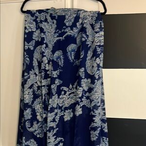 Elegant Blue Floral Skirt